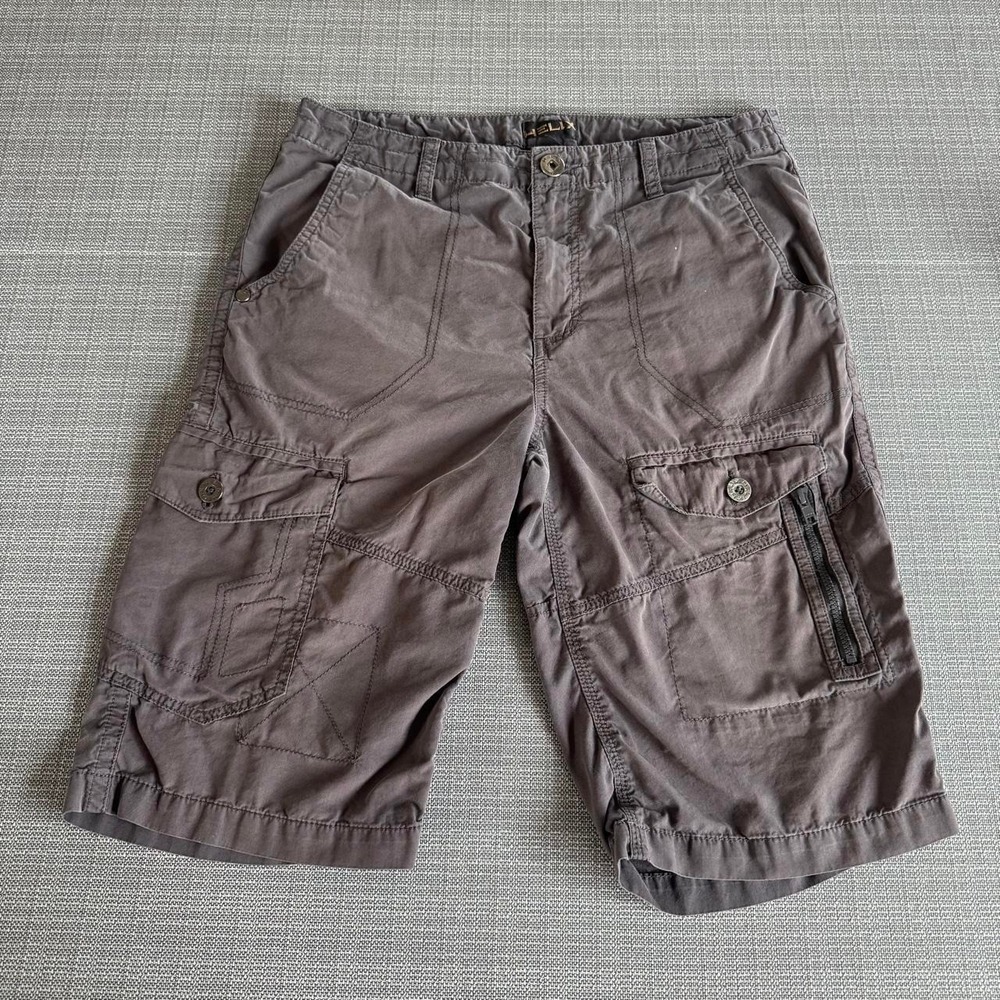 Helix Y2K gray long cargo shorts size 32